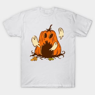 Halloween scary evil pumpkin funny pumpkin head T-Shirt